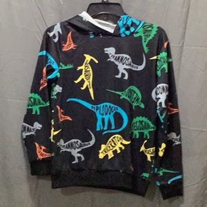 Black hoodie with dinosaurs
